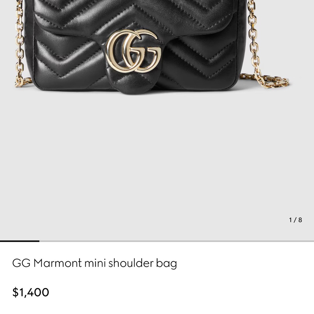 Gucci GG Marmont Mini Bag in Black and Gold